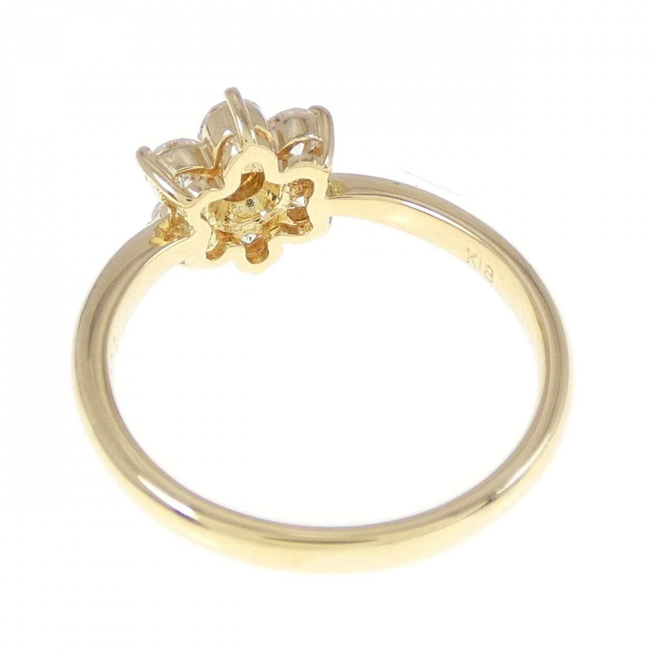 K18YG フラワー ダイヤモンド リング 0.55CT