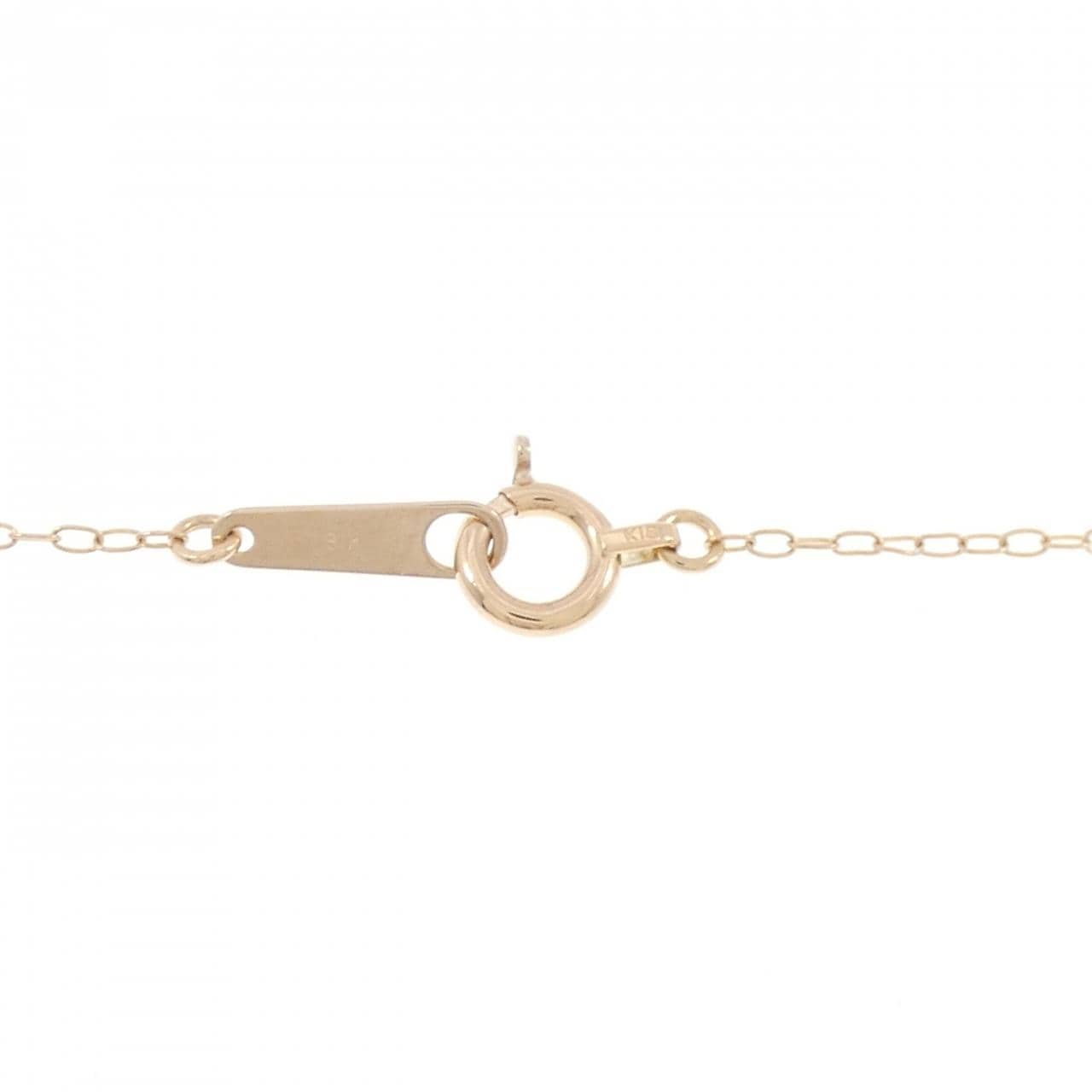 K18PG フラワー ダイヤモンド ネックレス 0.13CT