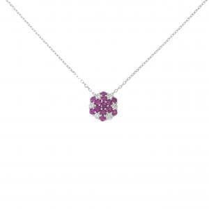 K18WG/750WG ルビー ネックレス