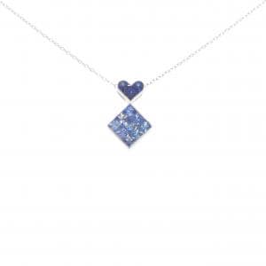 K18WG ハート サファイヤ ネックレス 0.74CT