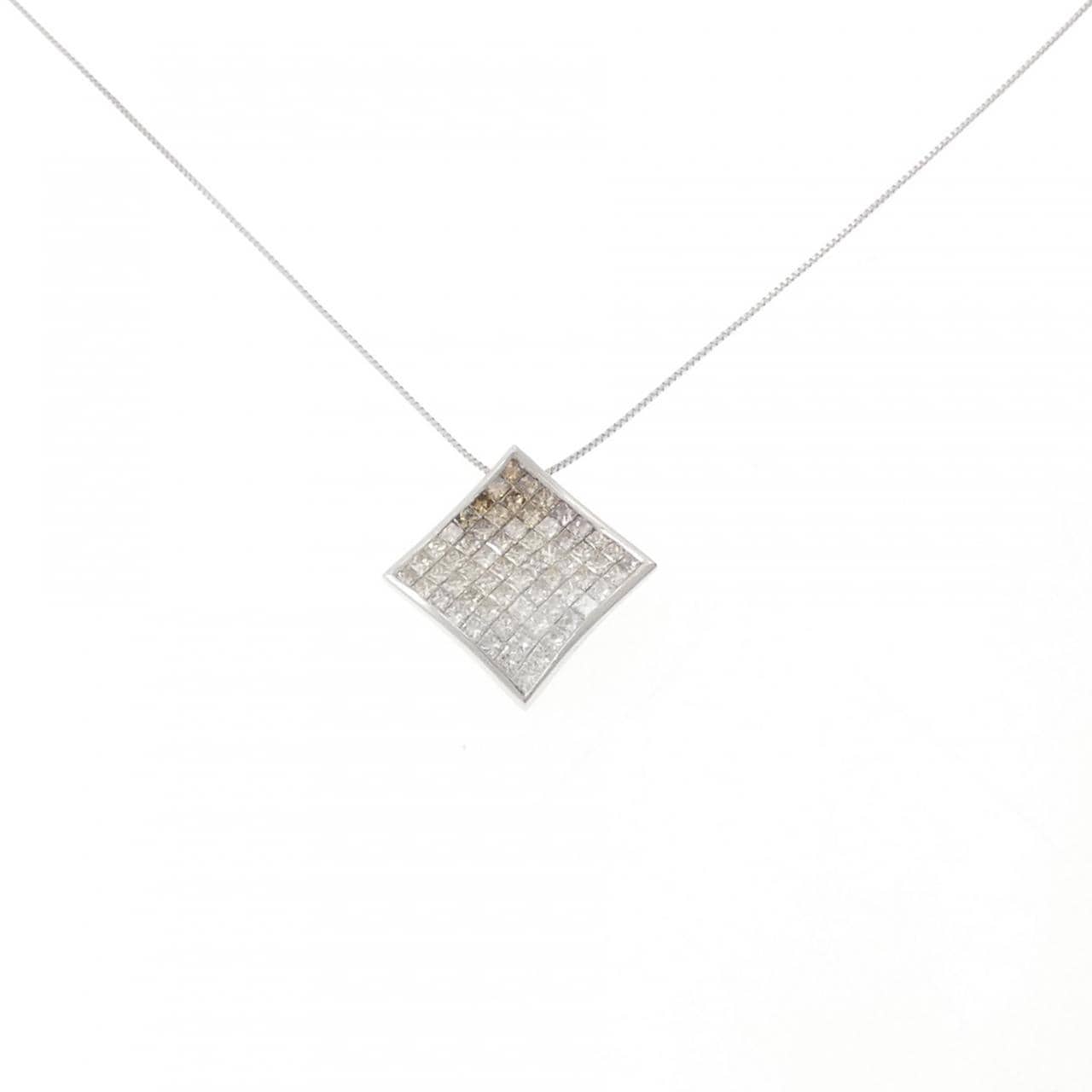 K18WG ダイヤモンド ネックレス 1.75CT