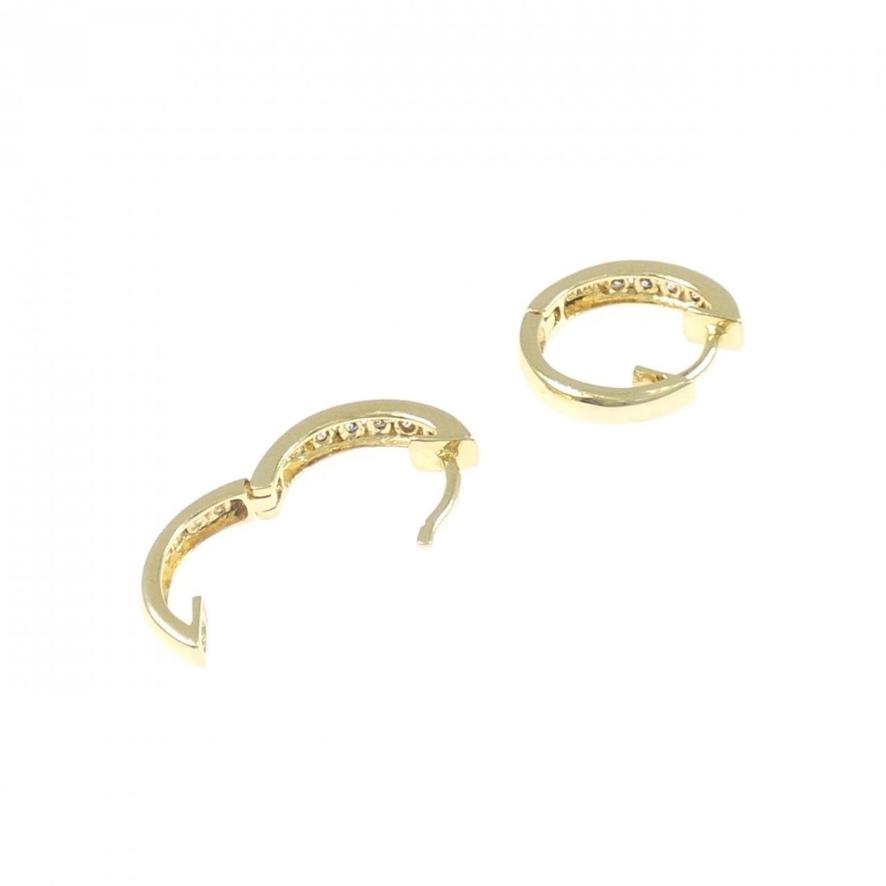 K18YG ダイヤモンド フープ ピアス 0.20CT