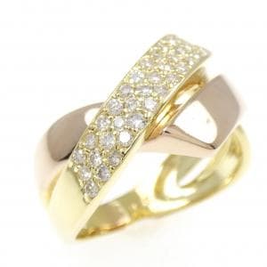 K18YG/K18PG パヴェ ダイヤモンド リング 0.30CT