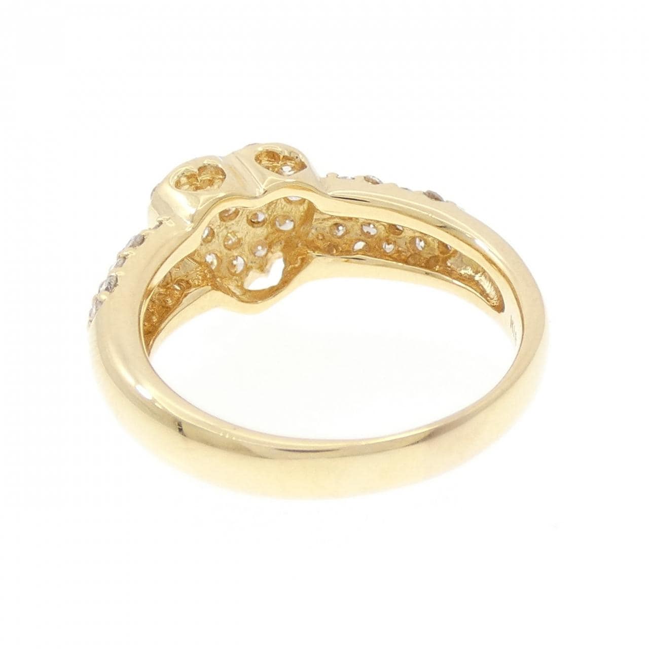 K18YG ハート×パヴェ ダイヤモンド リング 0.70CT