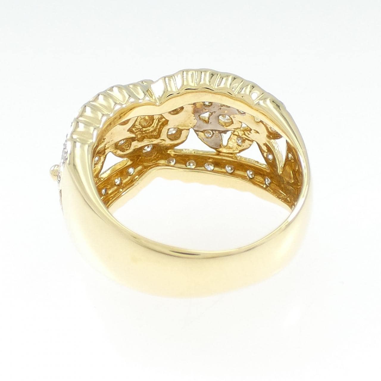 K18YG/K18WG花朵鑽石戒指0.50CT