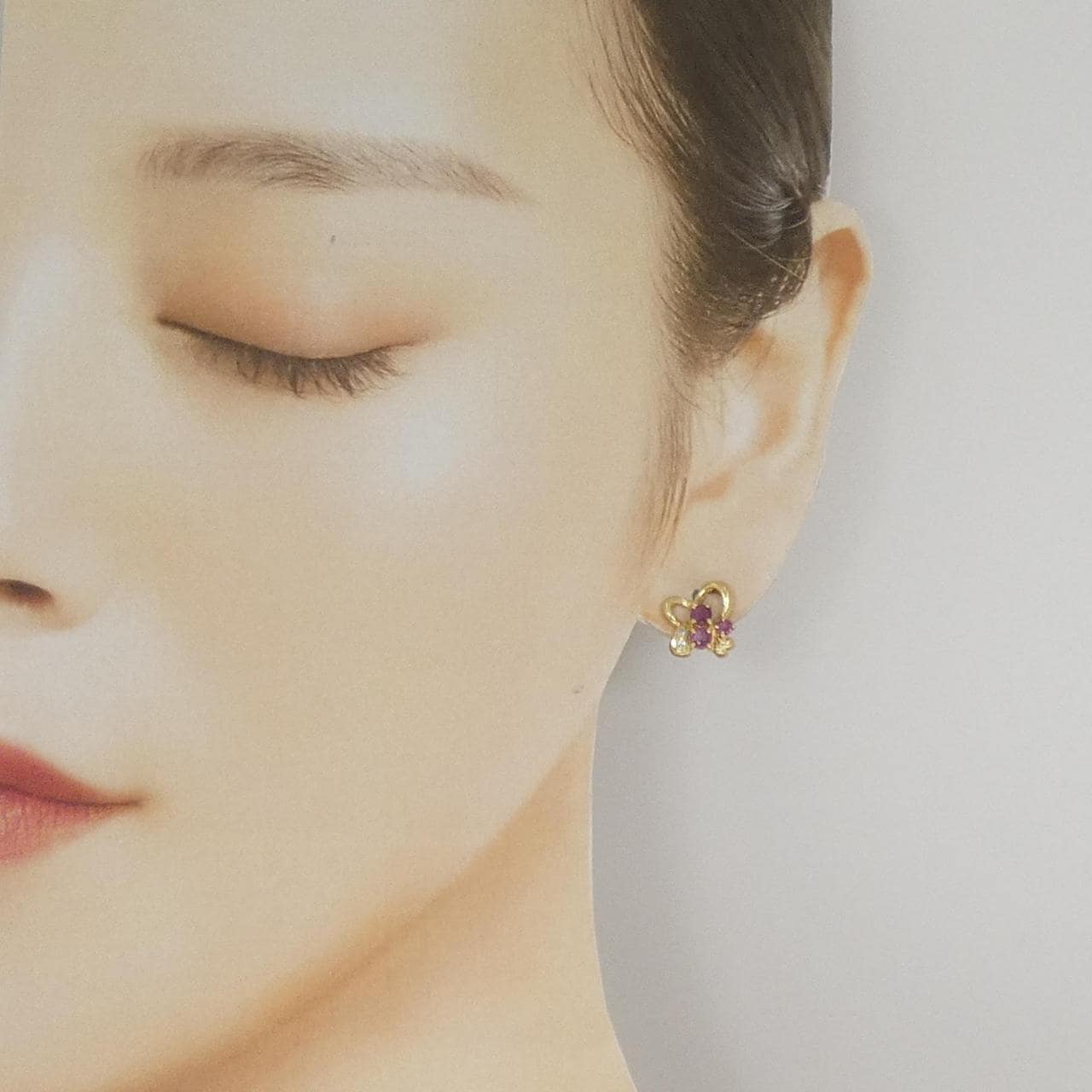 K18YG ルビー ピアス 0.50CT