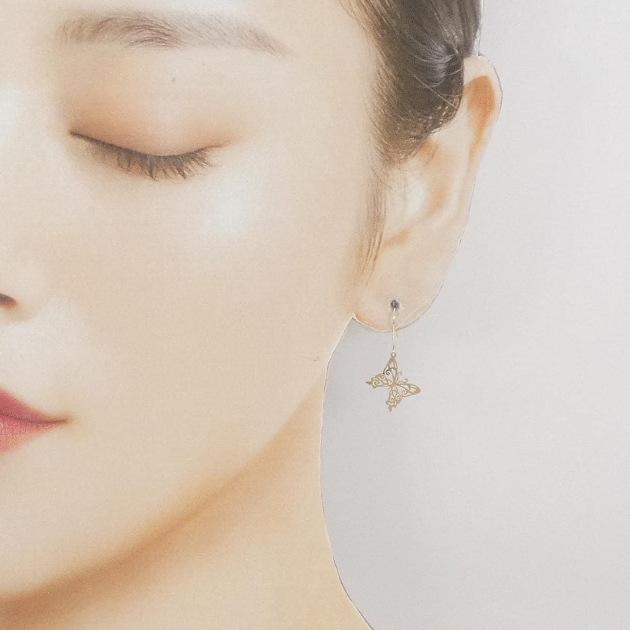 【新品】K10YG バタフライ ピアス