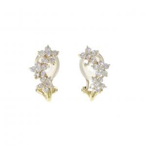 K18YG フラワー ダイヤモンド ピアス 0.82CT