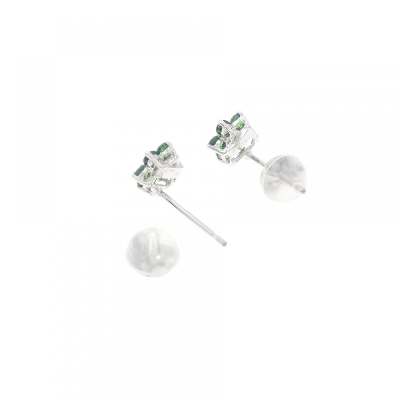 K18WG グリーンガーネット ピアス 0.34CT