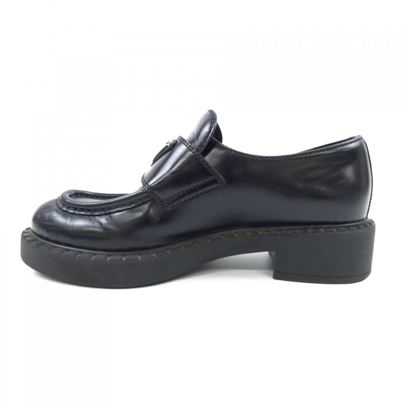 Prada Chocolate Loafers with Triangle Logo 1D246M Shoes