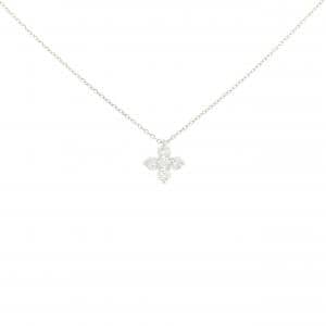 PT900/PT850 フラワー ダイヤモンド ネックレス 0.18CT