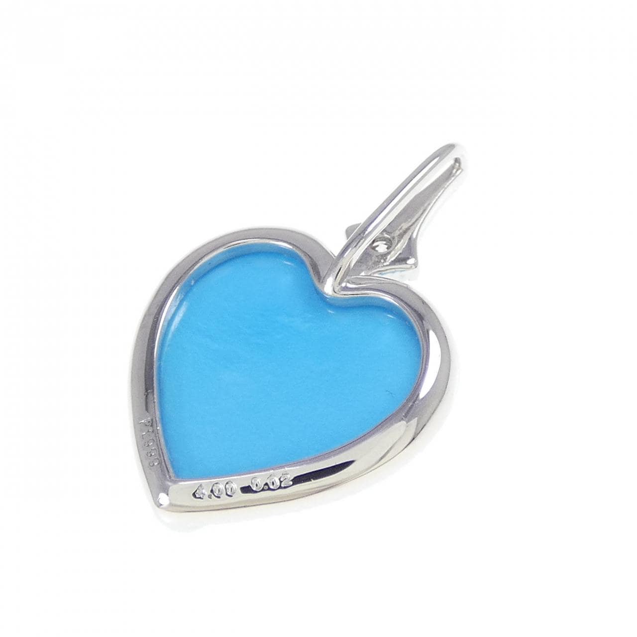 PT999 ハート ターコイズ ペンダント 4.00CT