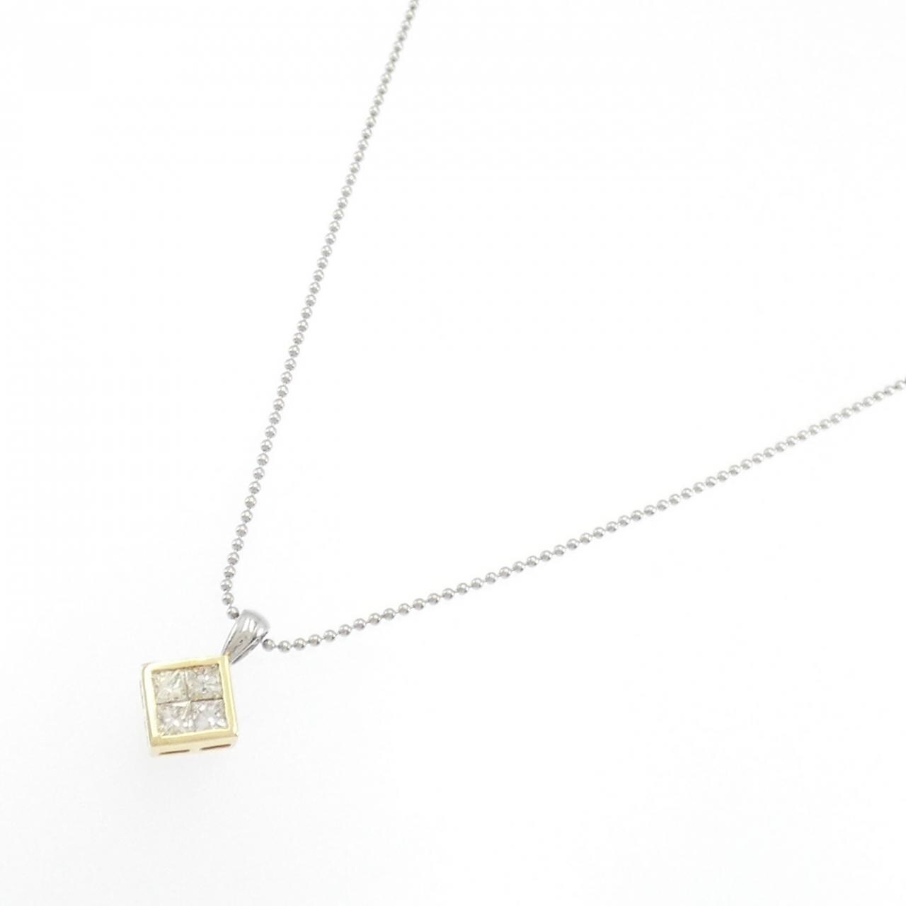 K18YG/PT900/PT850 ダイヤモンド ネックレス 0.50CT