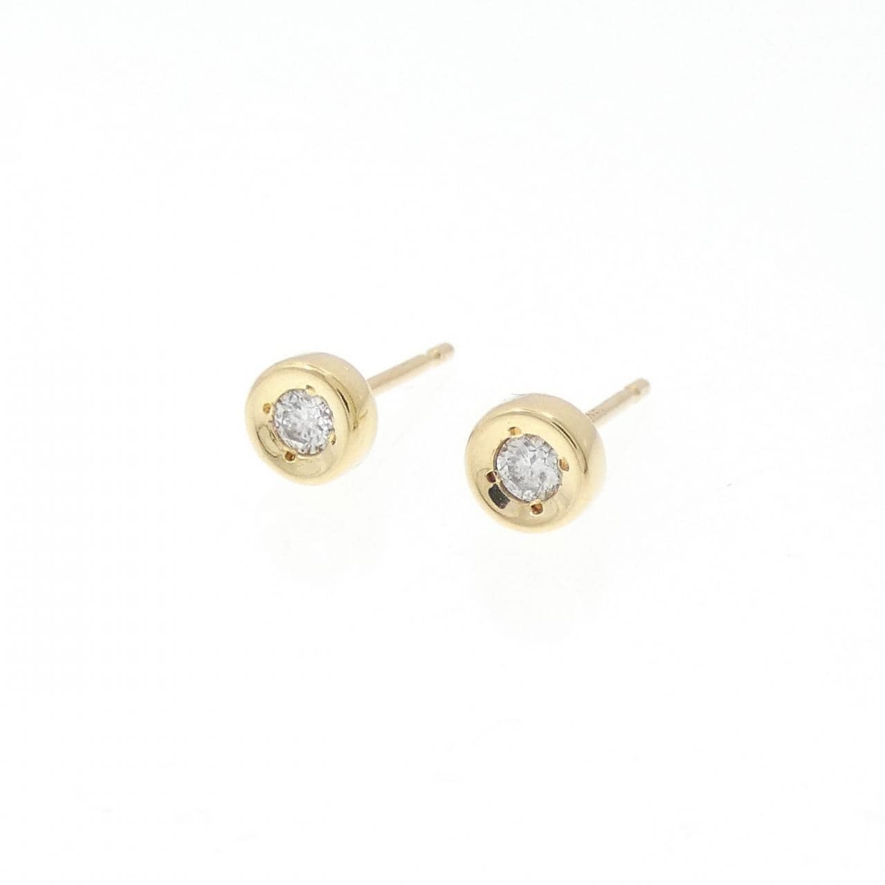 K18YG ソリティア ダイヤモンド ピアス 0.10CT