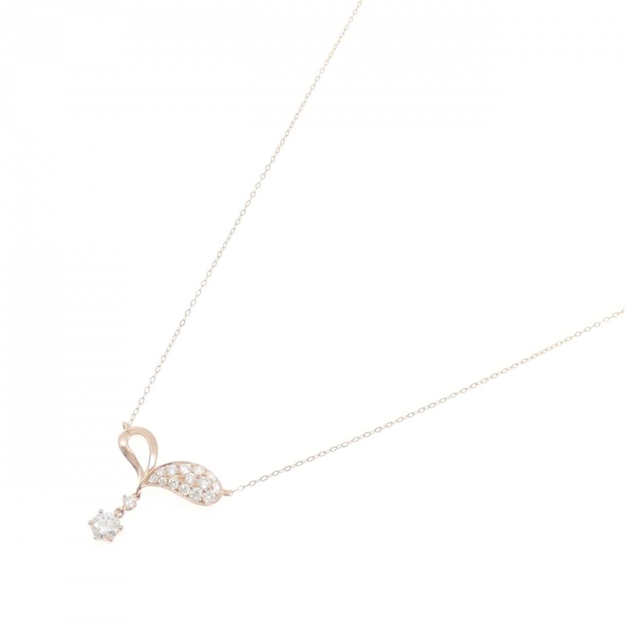 750PG/K18PG ダイヤモンド ネックレス 0.301CT