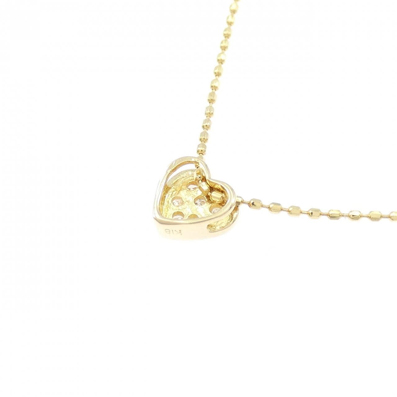 K18YG ハート ダイヤモンド ネックレス