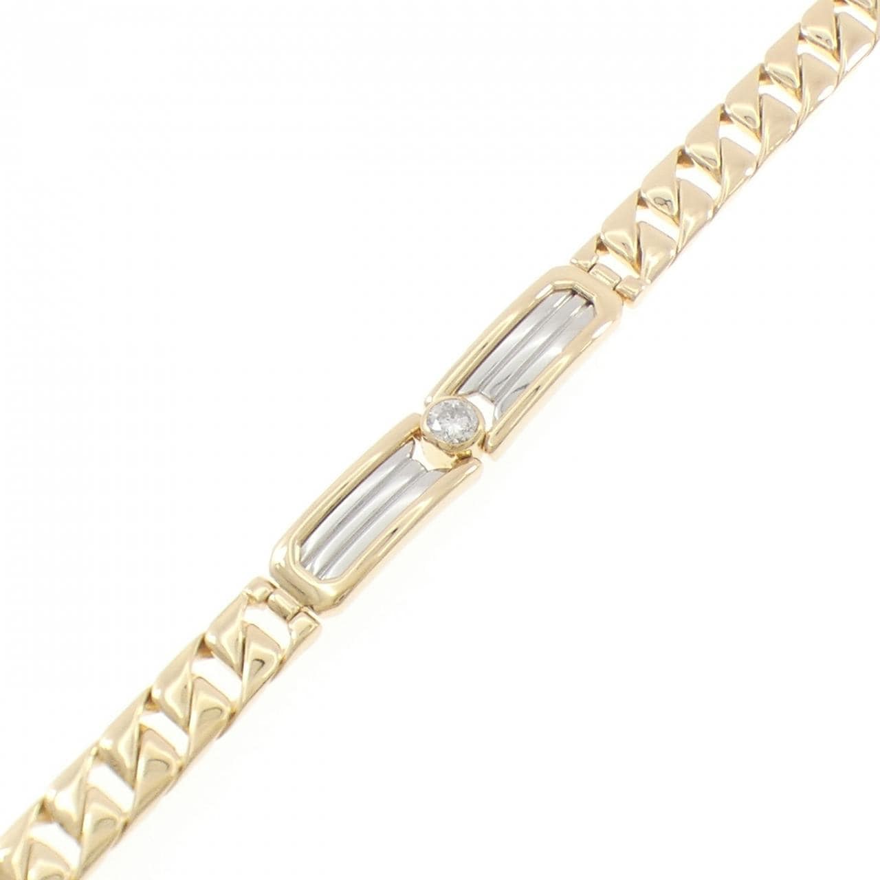 K18YG/PT850 ダイヤモンド ブレスレット 0.38CT