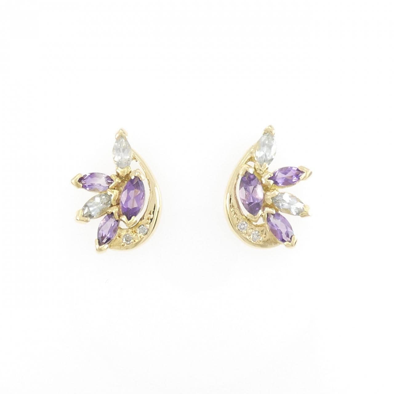 K18YG colored stone earrings