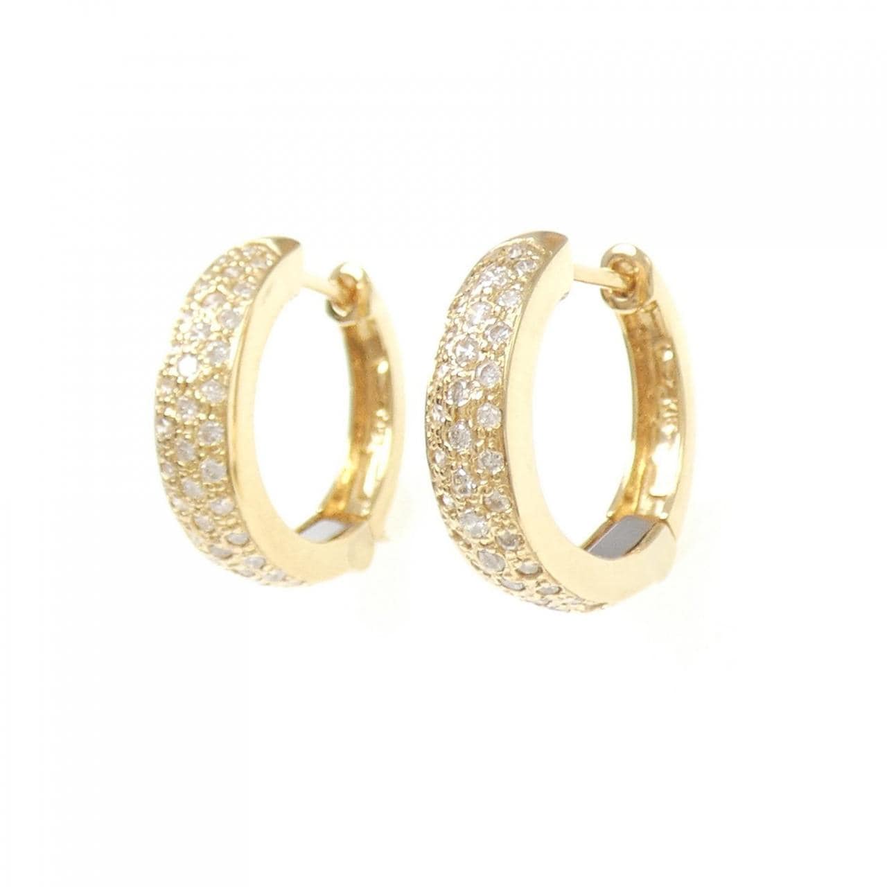K18YG パヴェ ダイヤモンド ピアス 0.50CT