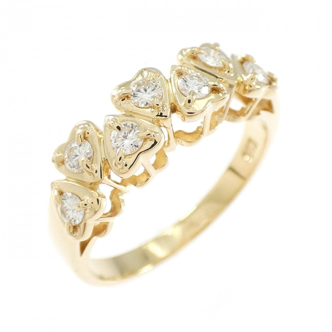 K18YG ハート ダイヤモンド リング 0.24CT