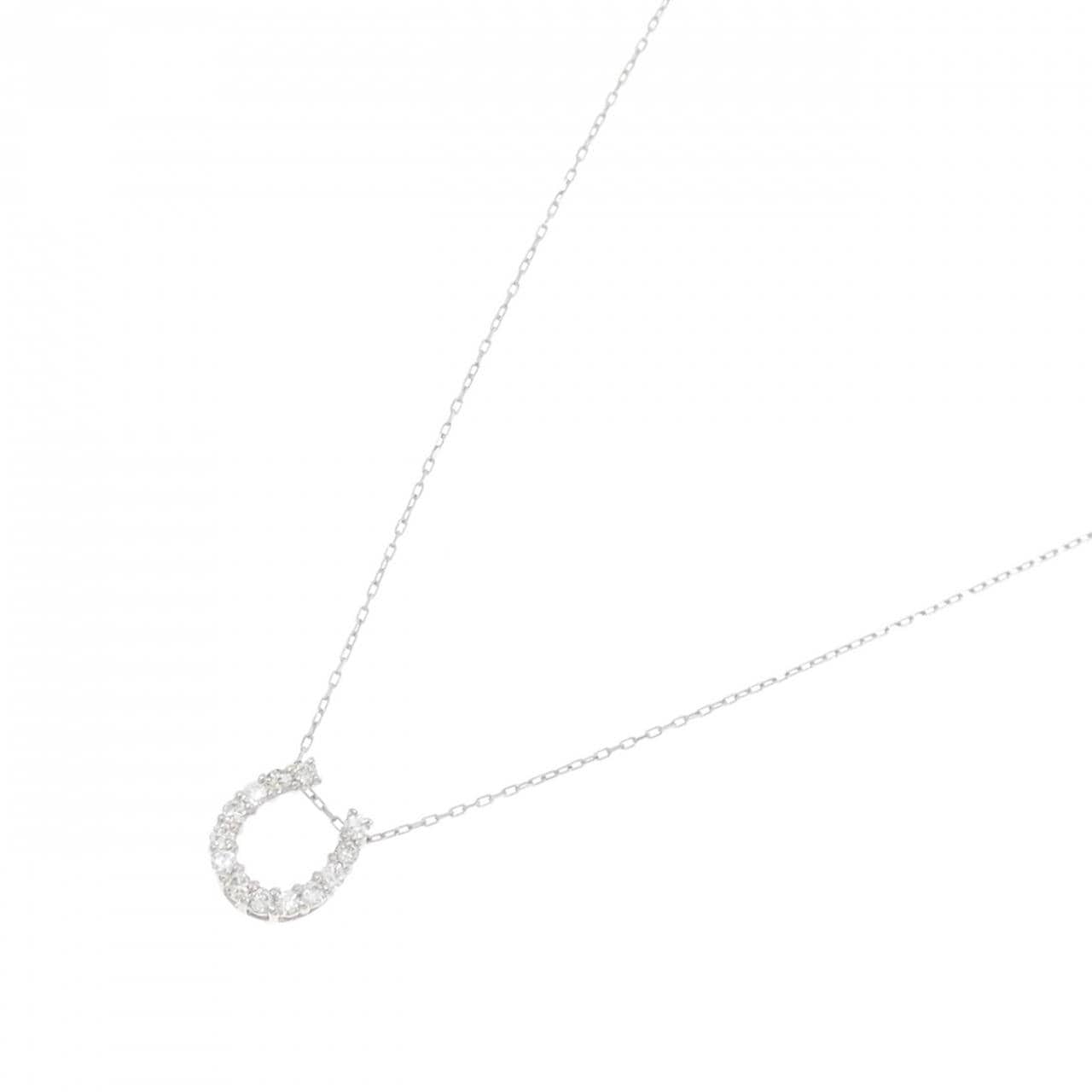 【新品】PT900/PT850 ホースシュー ダイヤモンド ネックレス 0.15CT