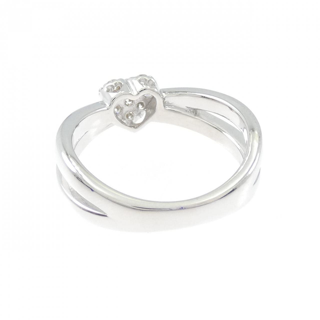 K18WG ハート ダイヤモンド リング 0.15CT