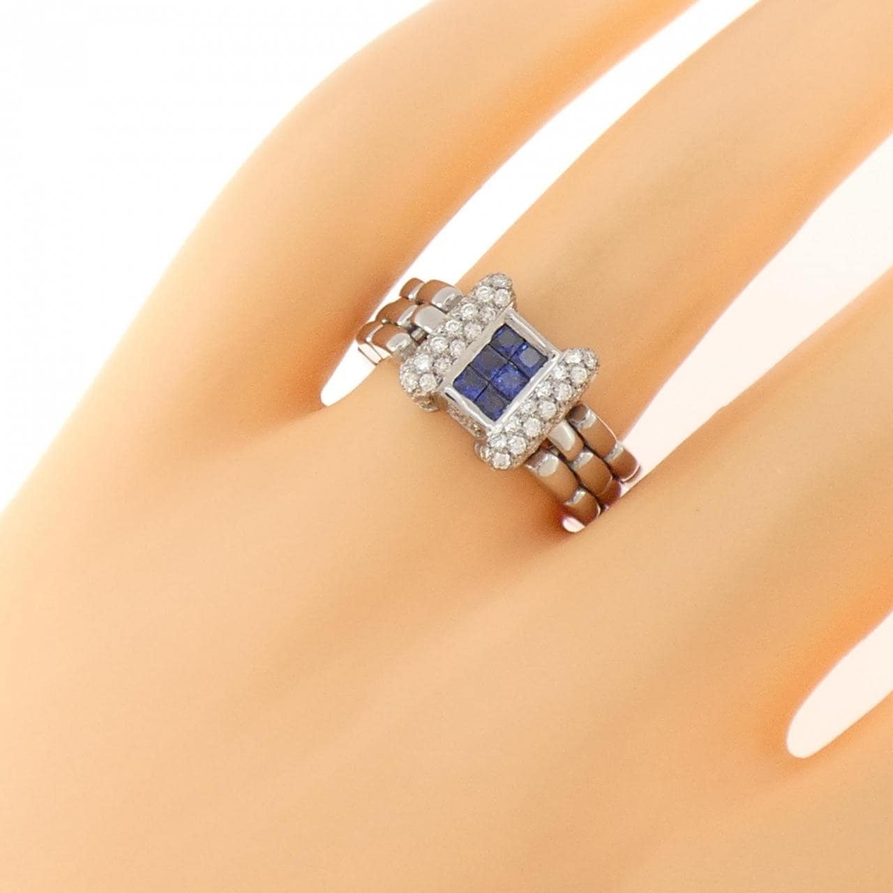 K18WG サファイヤ リング 0.36CT