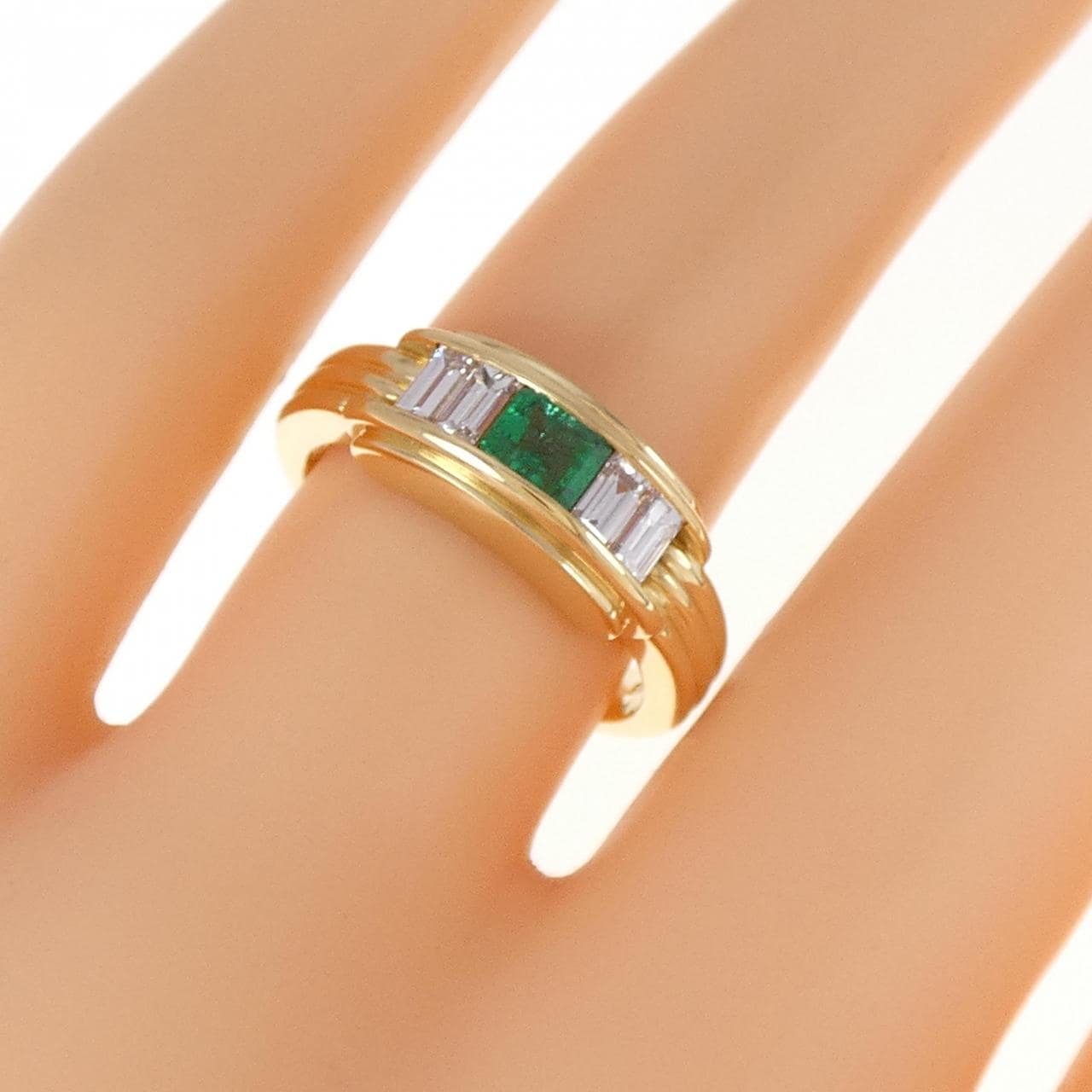 K18YG エメラルド リング 0.34CT