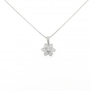 PT900/PT850 フラワー ダイヤモンド ネックレス 1.00CT