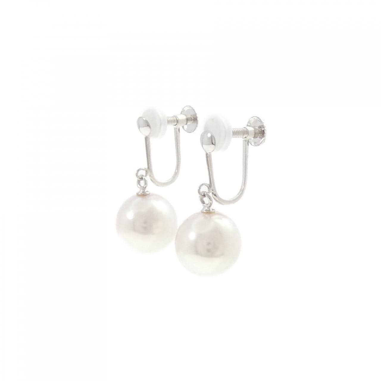 14K White Gold Akoya Pearl Earrings 9mm