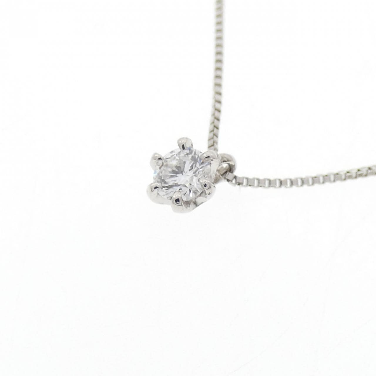 PT950/PT850 ソリティア ダイヤモンド ネックレス 0.107CT