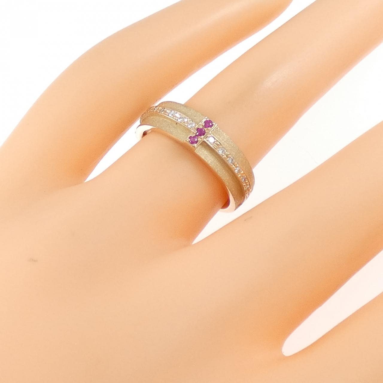 K18PG紅寶石戒指0.03CT