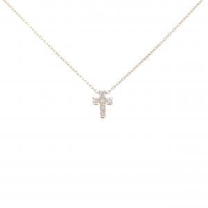 K10PG クロス ダイヤモンド ネックレス 0.06CT