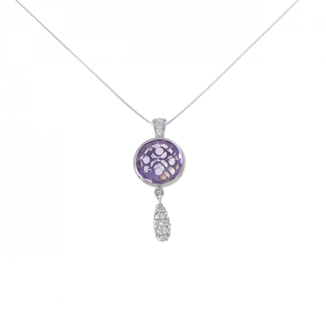 K18WG アメジスト ネックレス 5.40CT