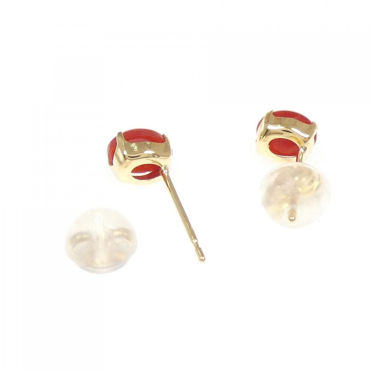 【新品】K18YG サンゴ ピアス 0.83CT