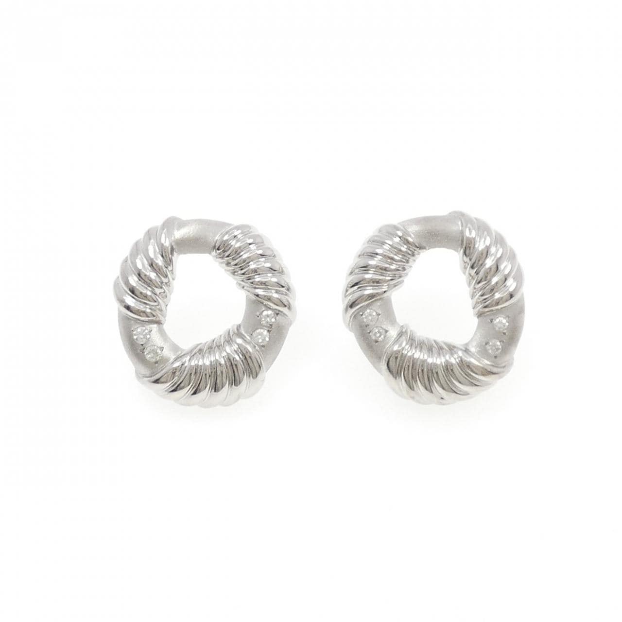 K14WG ダイヤモンド ピアス 0.06CT