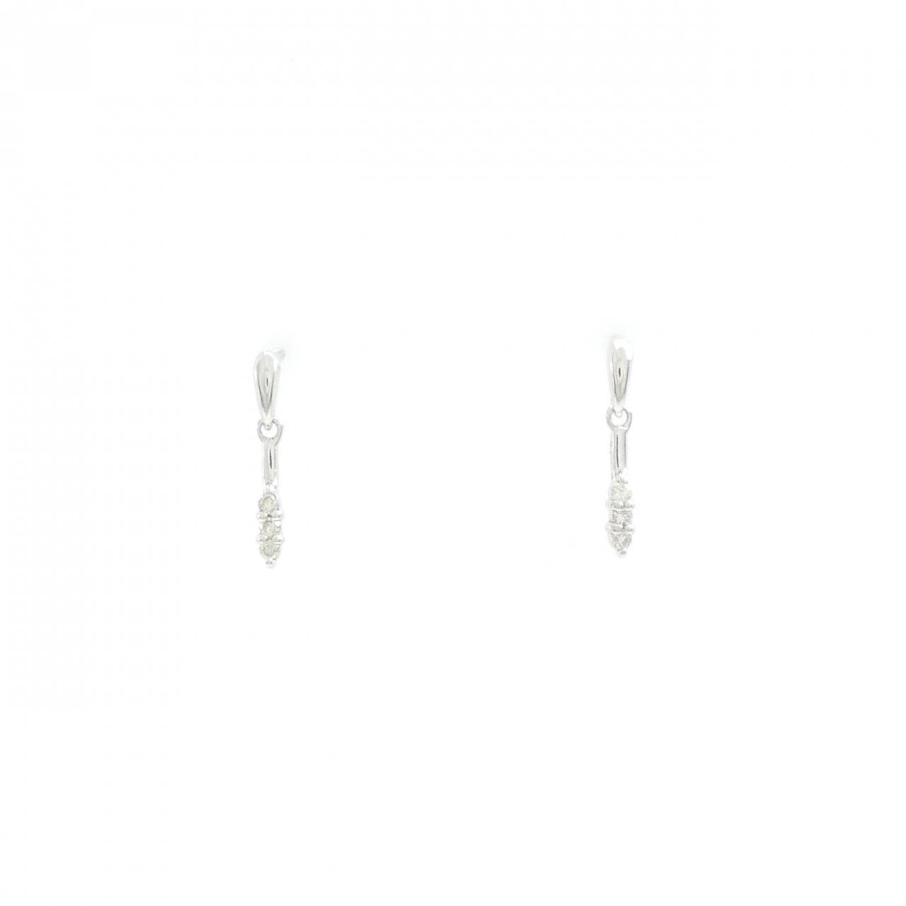 K18WG ダイヤモンド ピアス 0.06CT