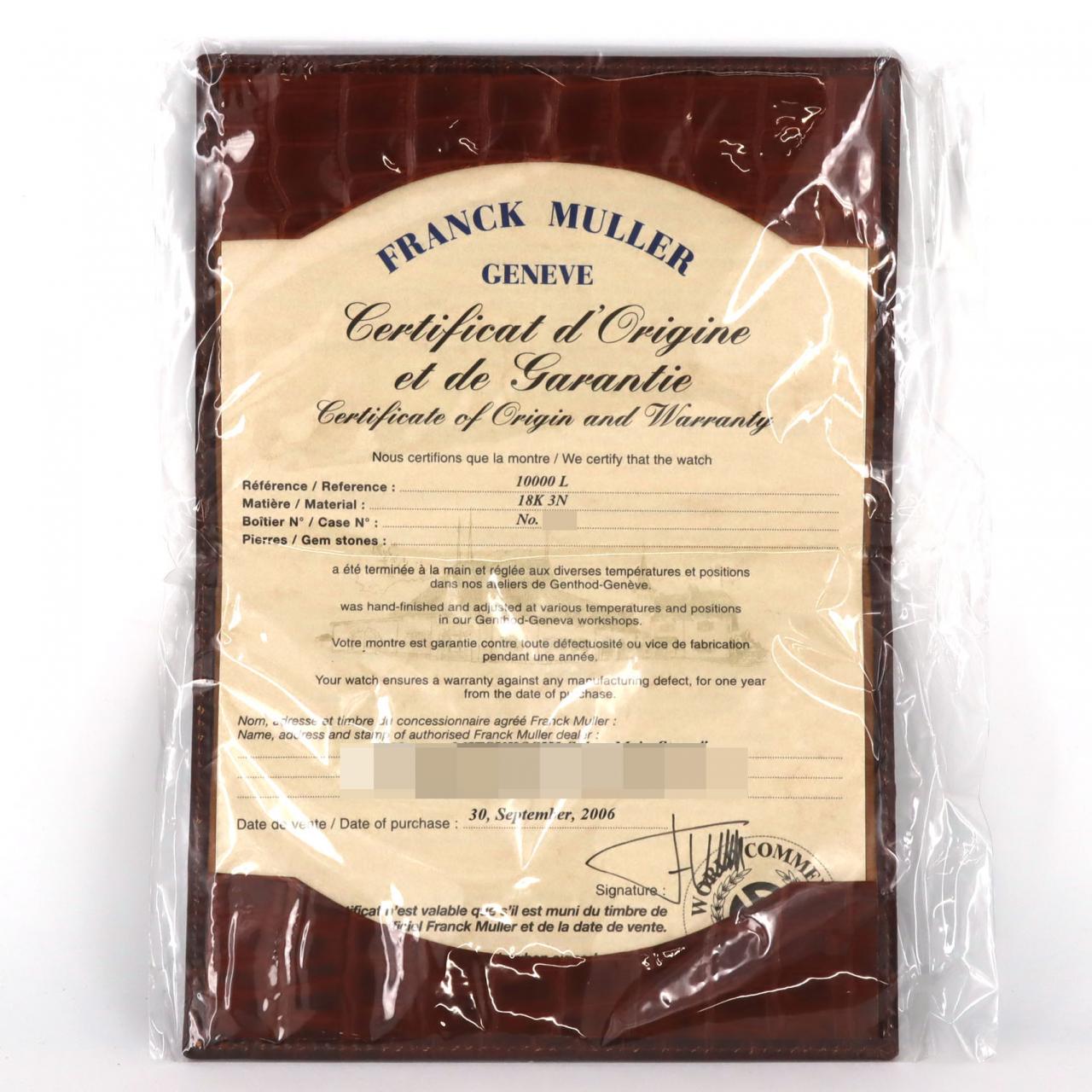 【ノーメンテナンス特価】フランクミュラー コンキスタドールコルテス YG 10000L YG 自動巻