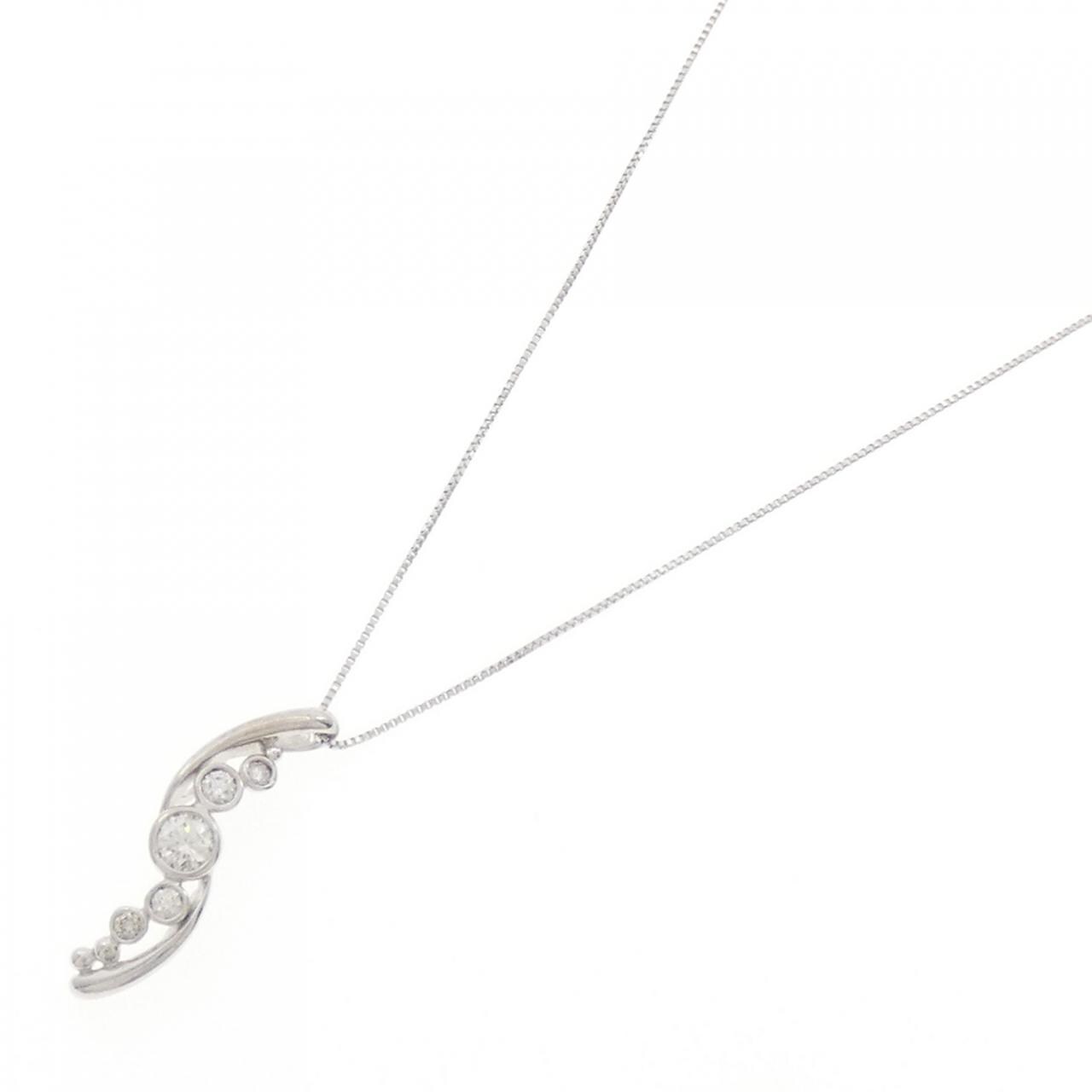 K18WG ダイヤモンド ネックレス 0.22CT