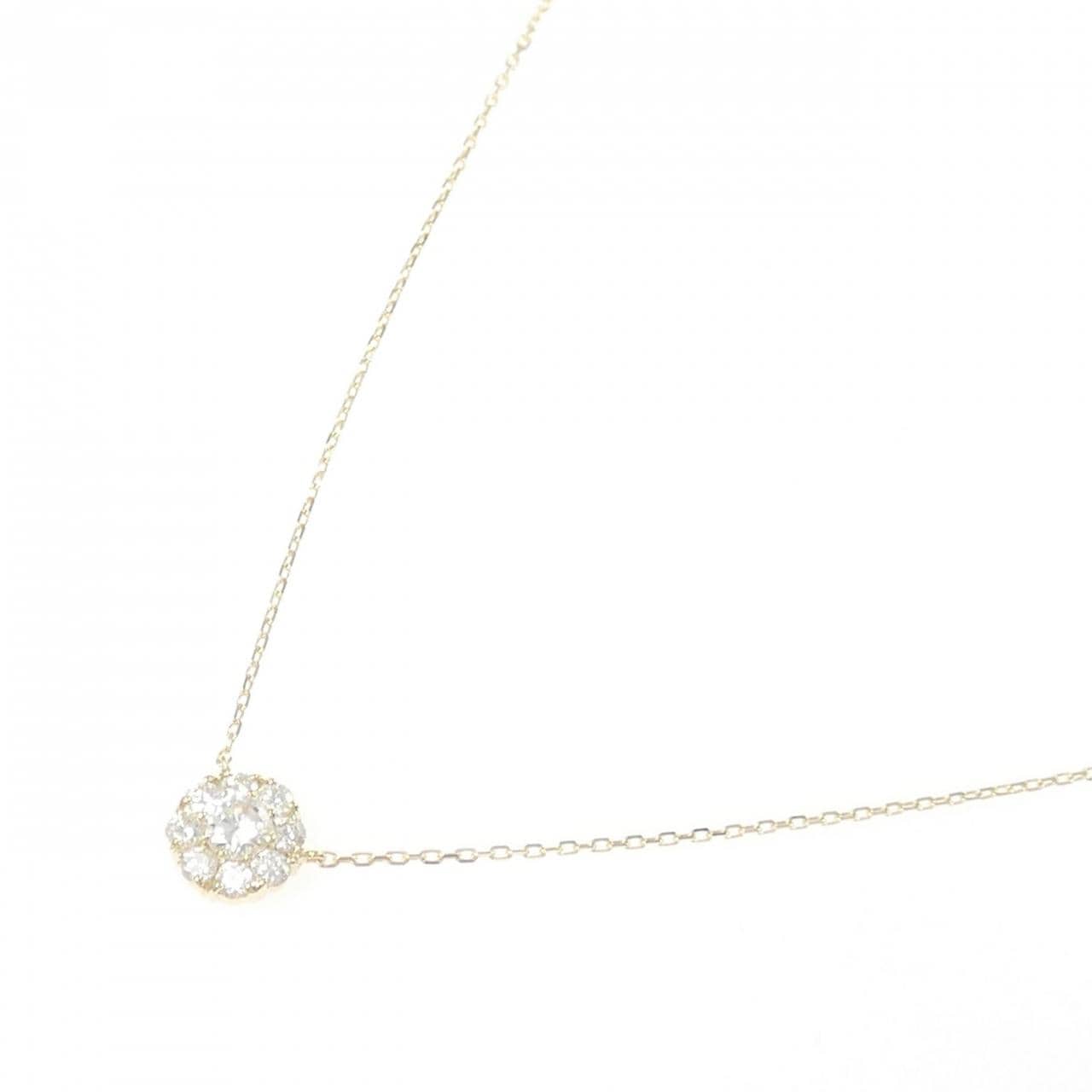 【リメイク】K10YG フラワー ダイヤモンド ネックレス 0.30CT