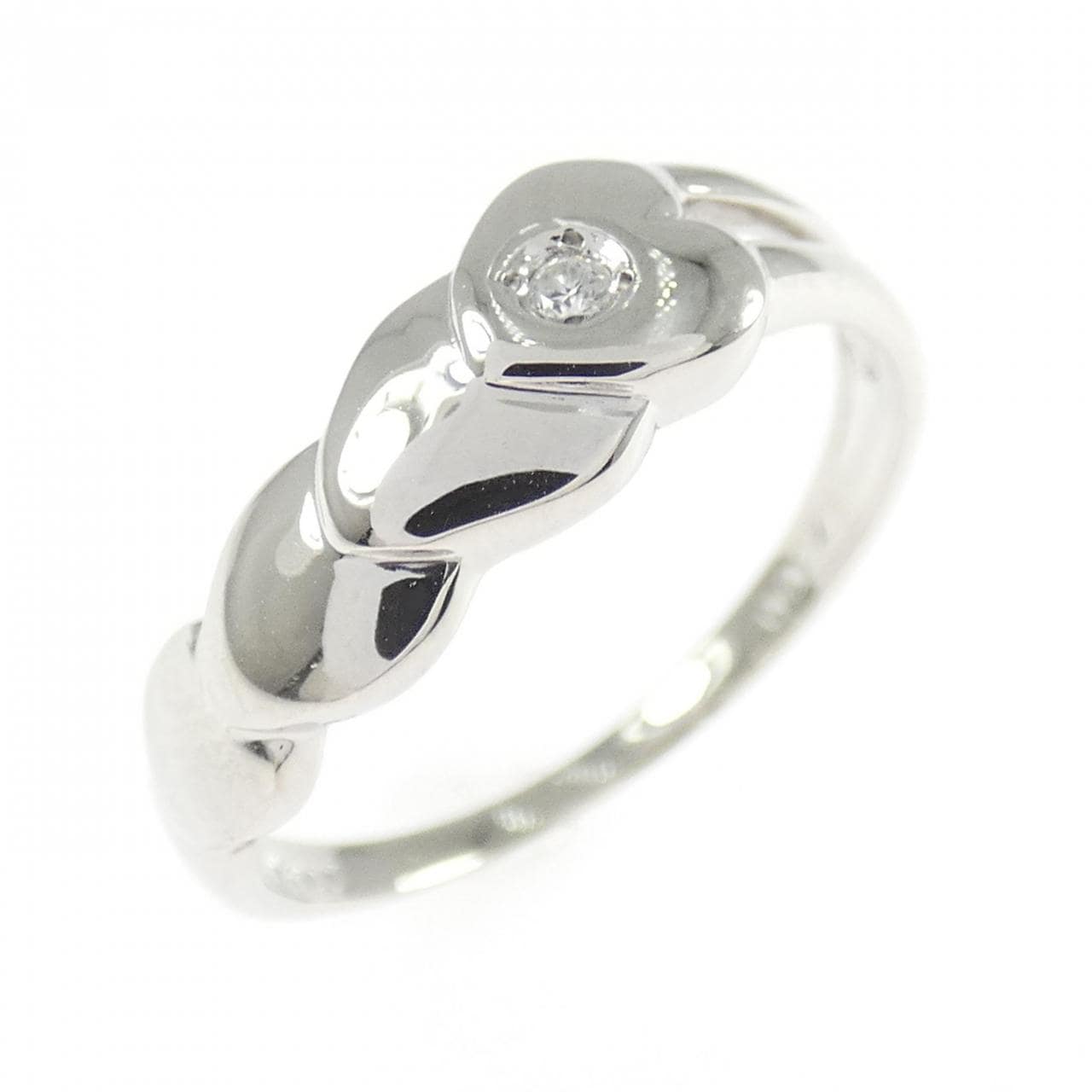 PT900 ハート ダイヤモンド リング 0.014CT
