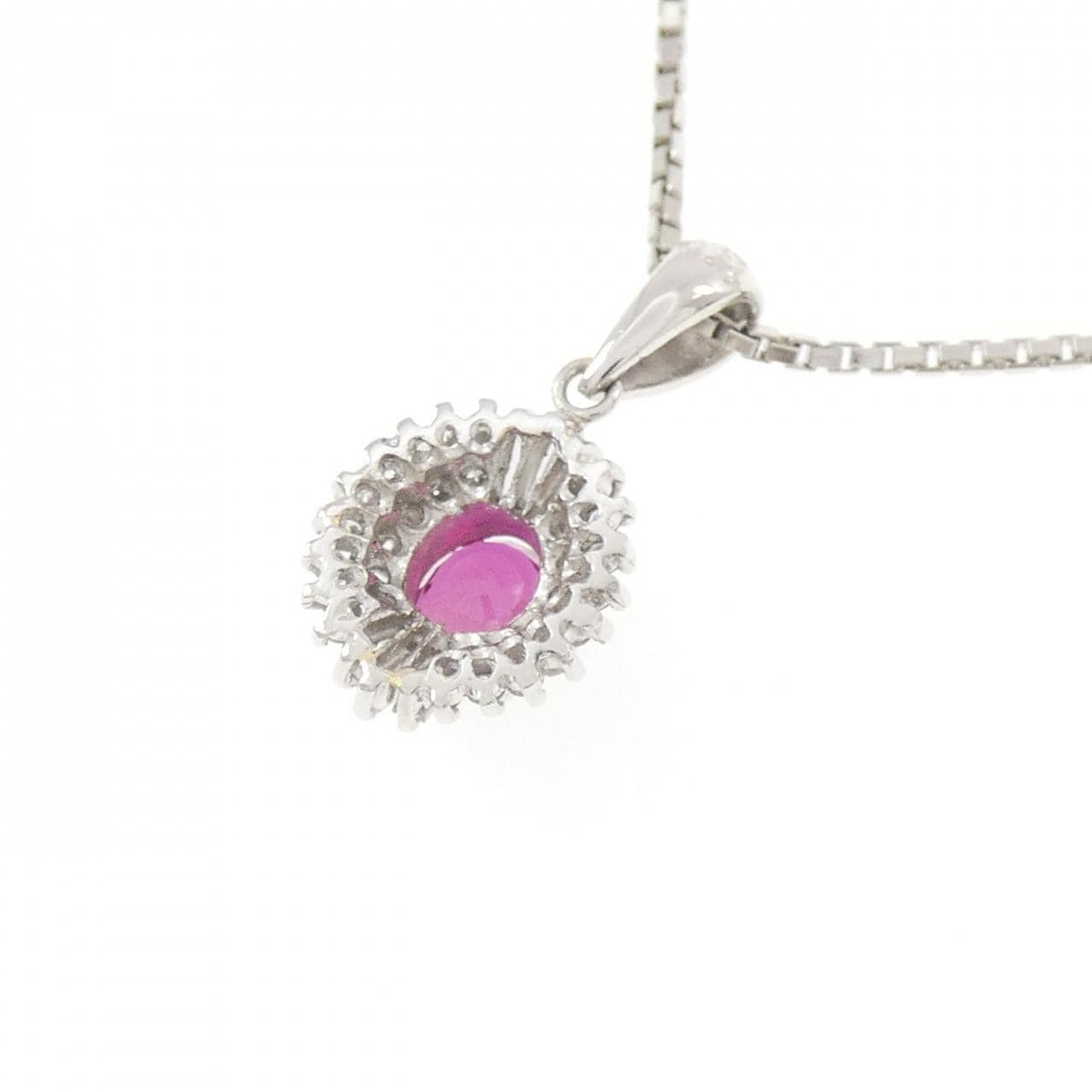 PT900/PT850 ルビー ネックレス 0.54CT