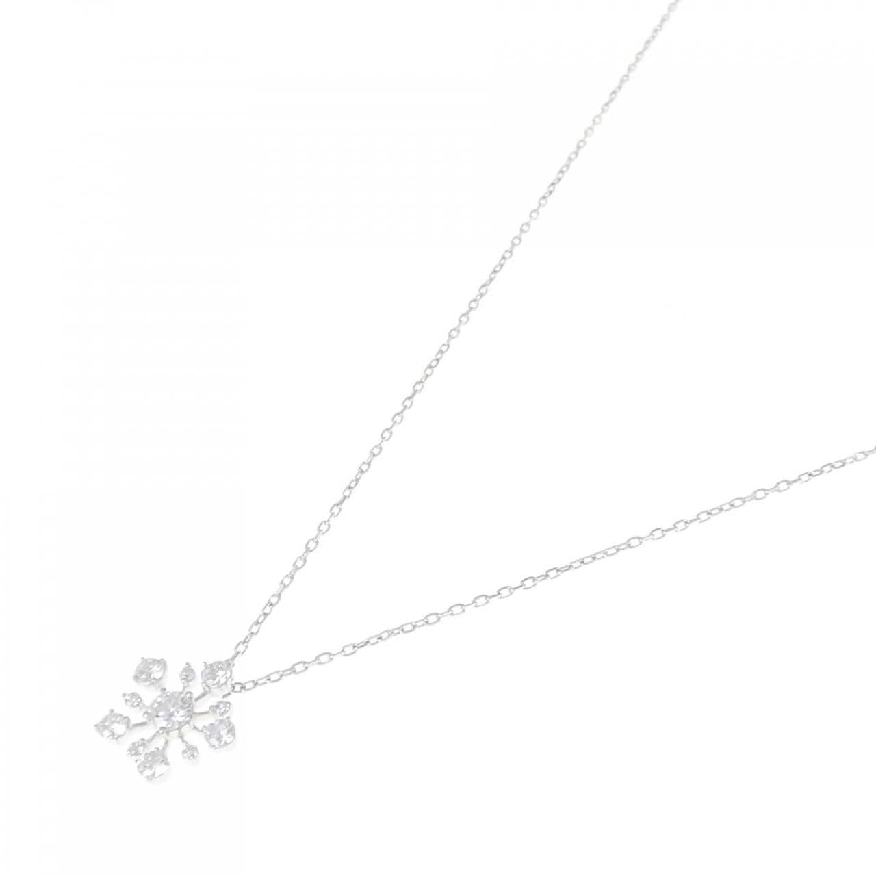 K18WG Snowflake Diamond Necklace 0.30CT