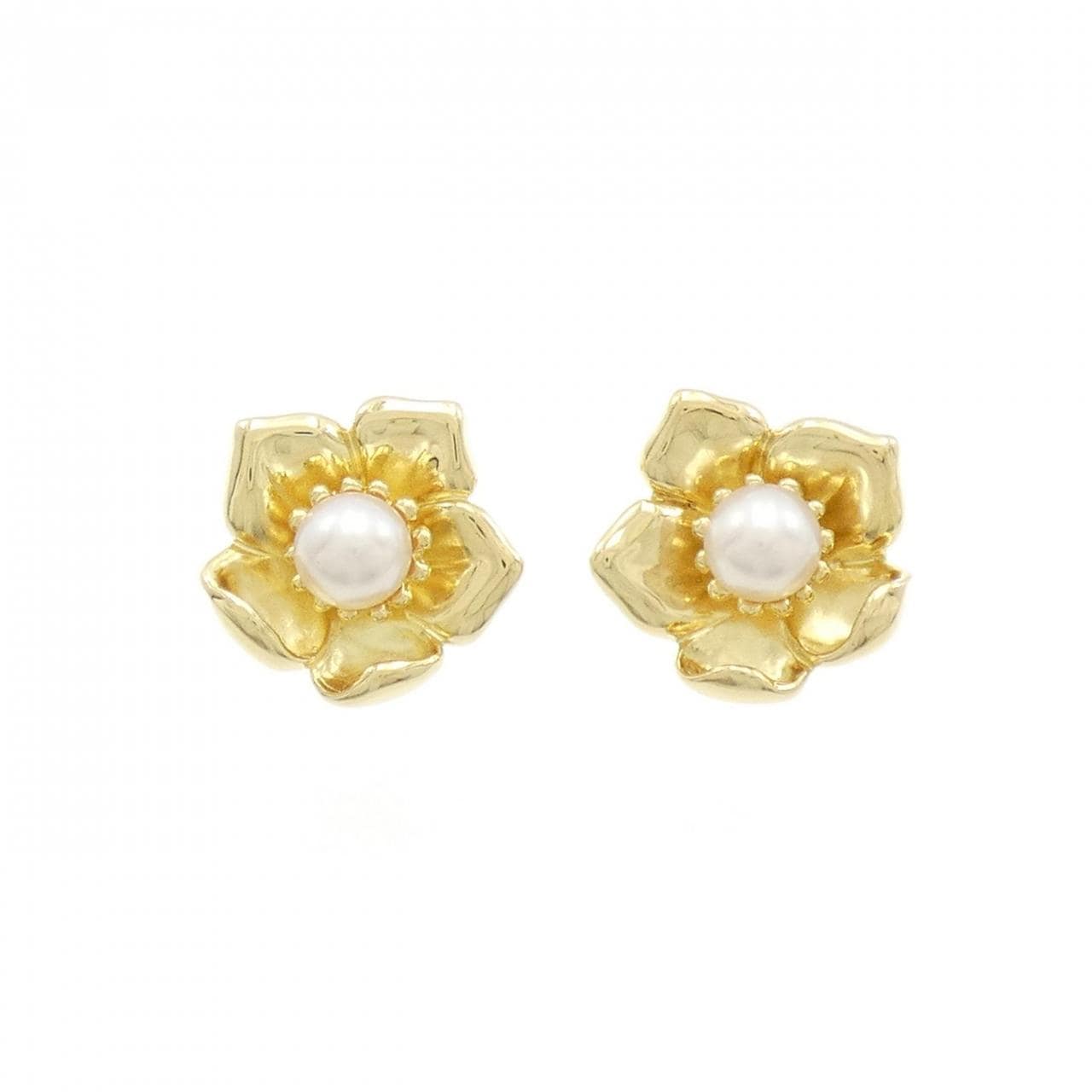 MIKIMOTO Flower Akoya Pearl Earrings 6.2mm