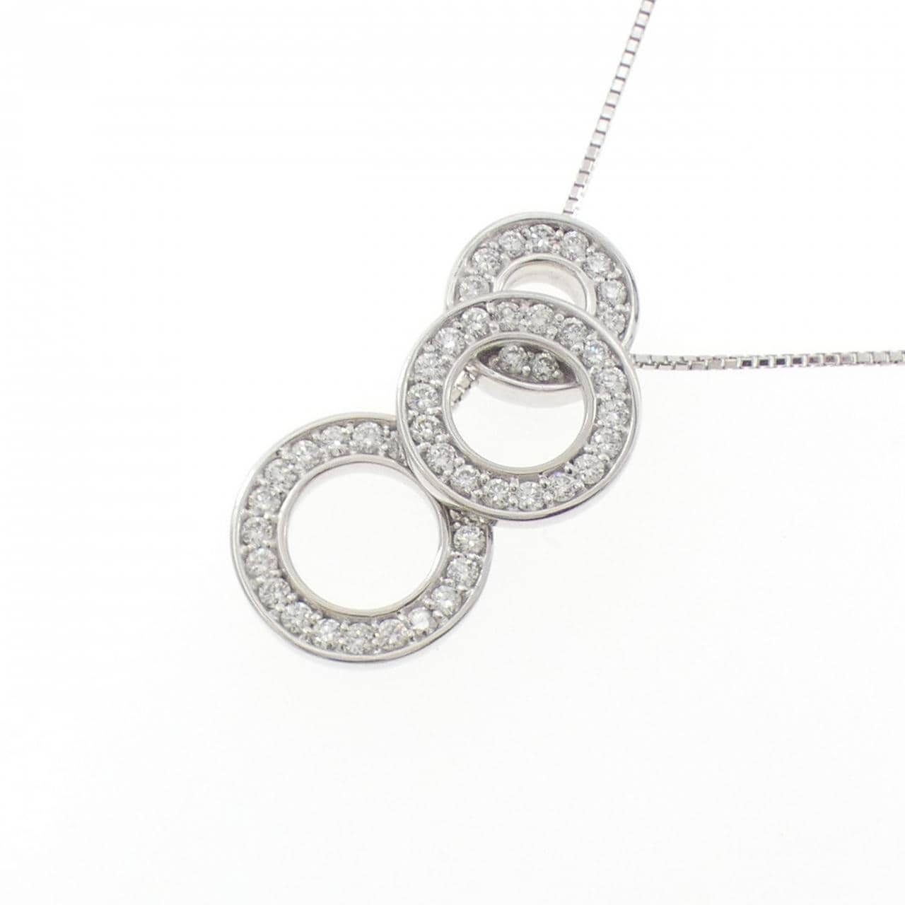 K18WG ダイヤモンド ネックレス 1.00CT