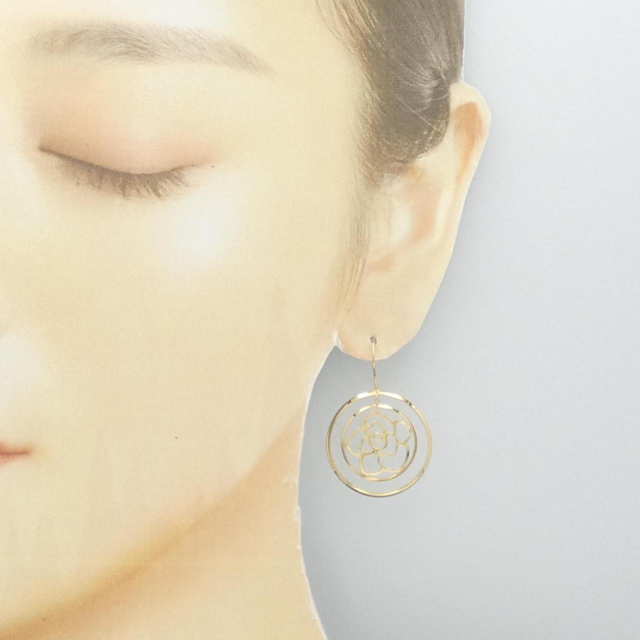 [BRAND NEW] K18YG rose earrings