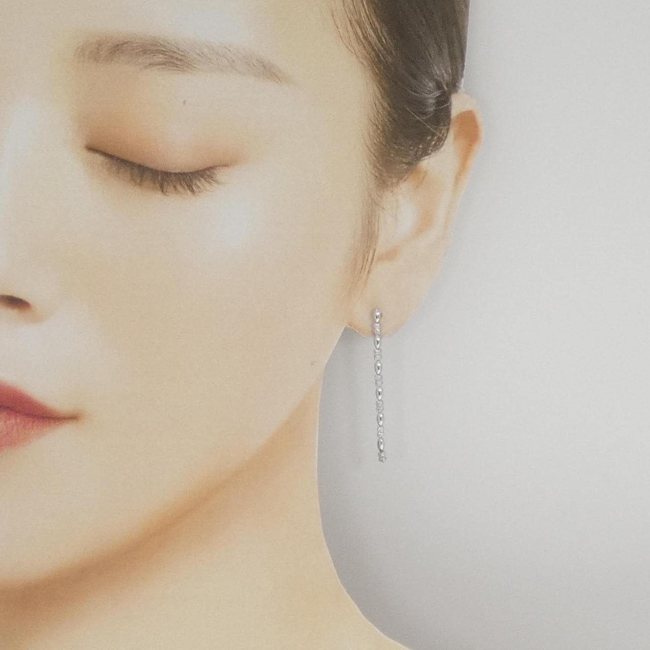 K14WG ダイヤモンド ピアス