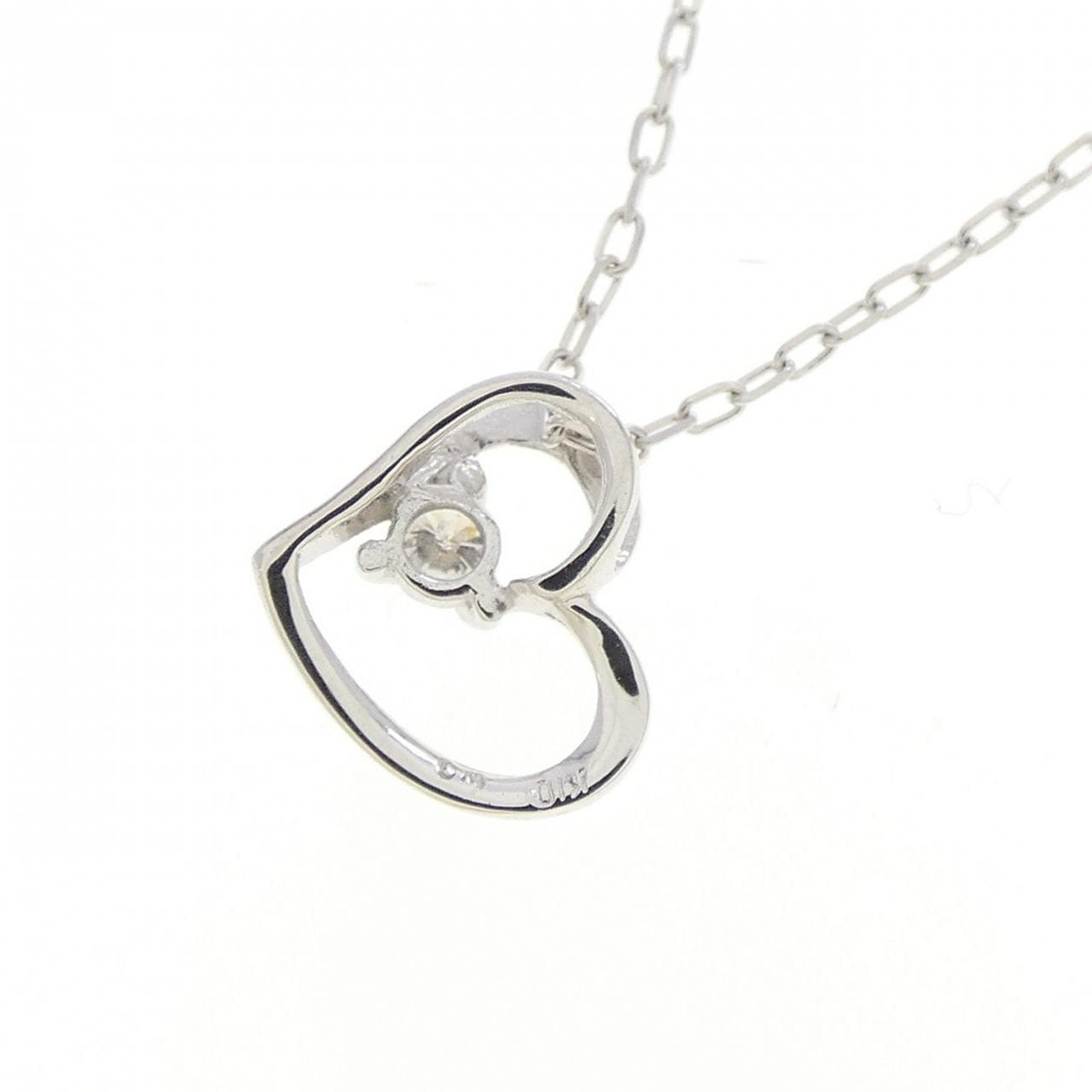 K10WG ハート ダイヤモンド ネックレス 0.03CT
