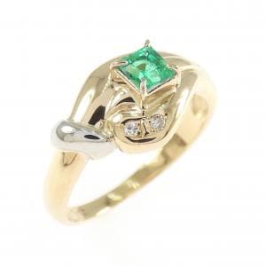 K18YG/PT900 エメラルド リング 0.19CT