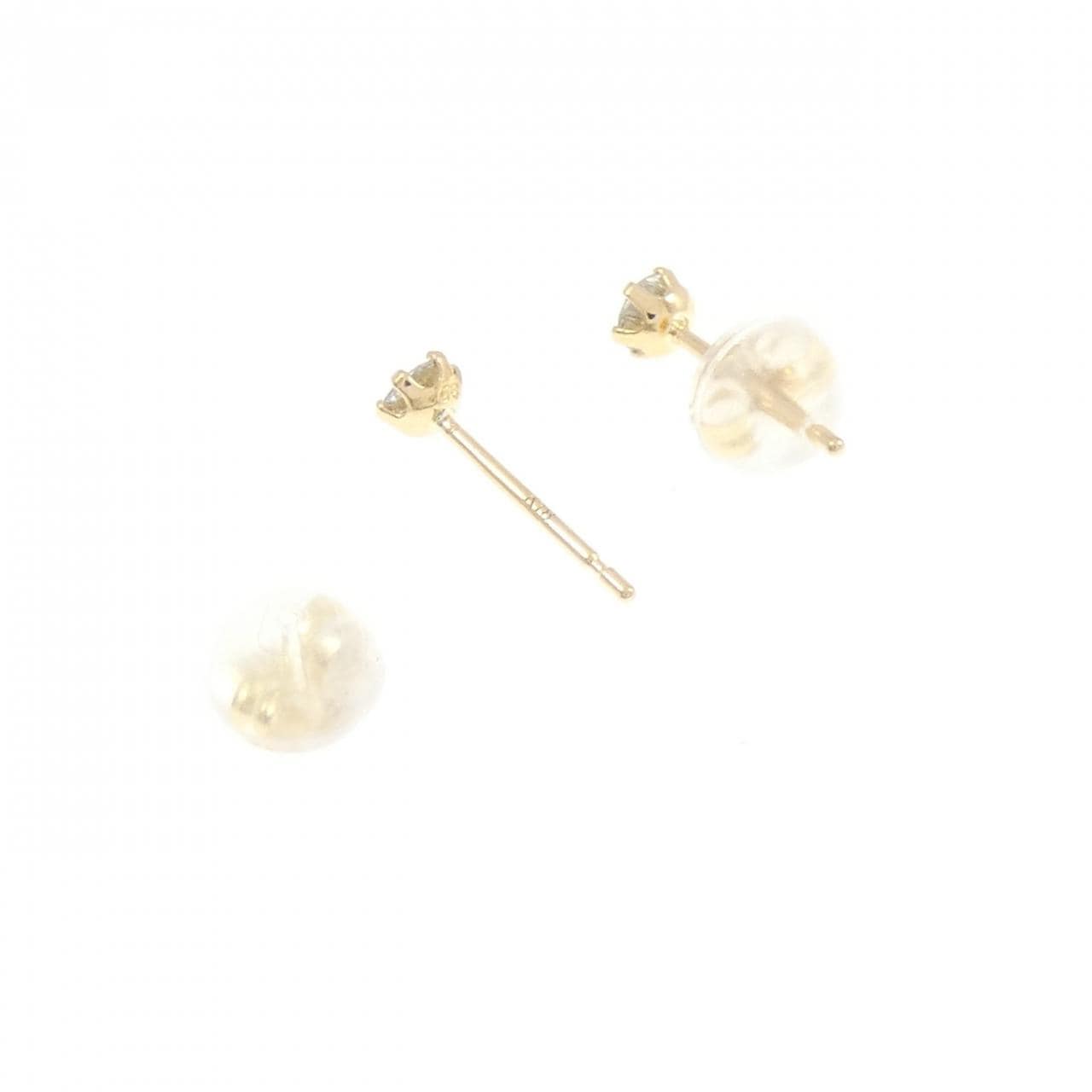 K18YG ソリティア ダイヤモンド ピアス 0.16CT
